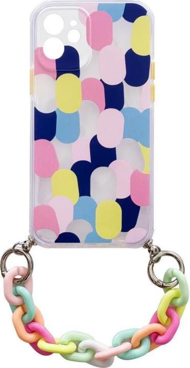 Actual product image Hurtel Color Chain Case gel flexible elastic case cover with a chain pendant for iPhone 13 mini multicolour