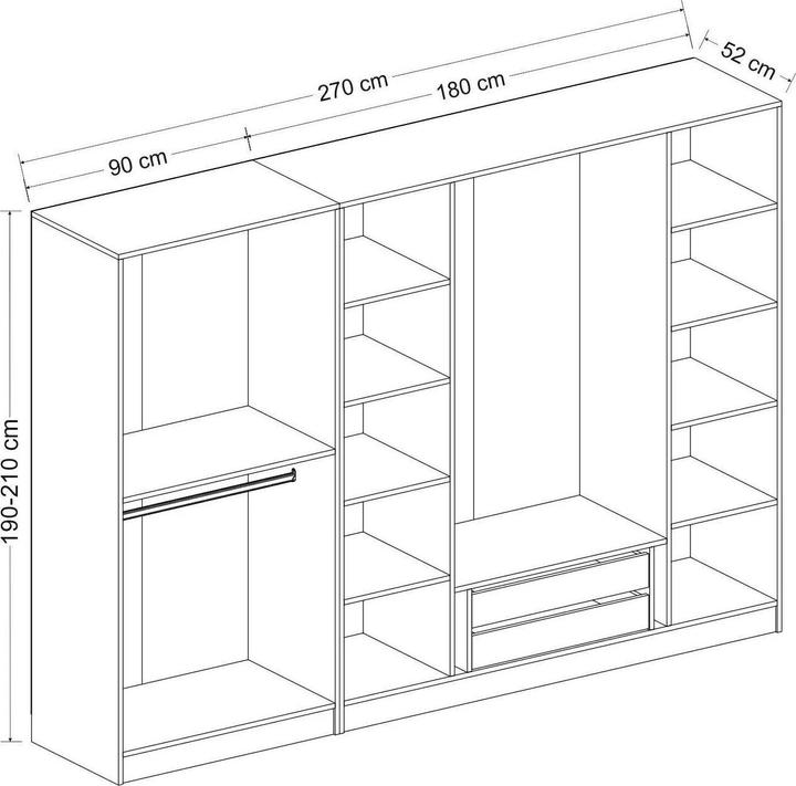 Image du produit Hanah Home Kaley (270 x 52 x 190 cm)
