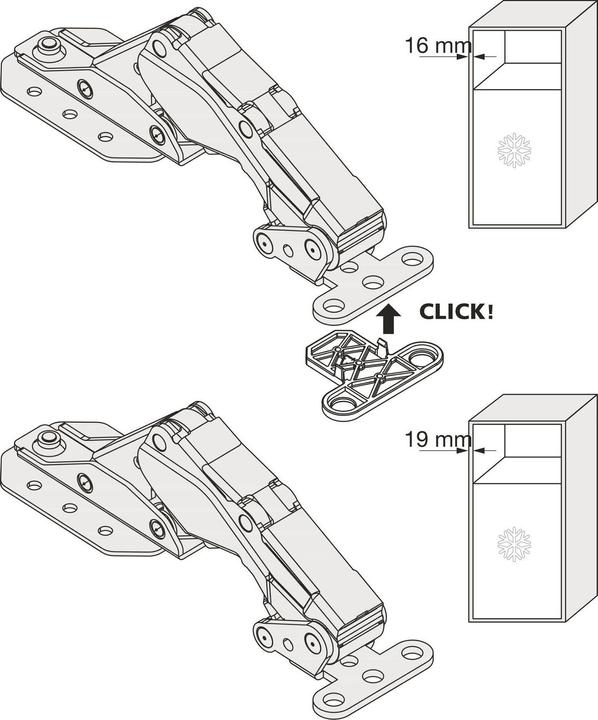 Actual product image Hettich Guide hinge Kamat 115°