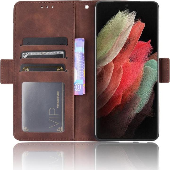 Produktbild Cover-Discount Galaxy S21 Ultra - Etui mit vielen Kartenfächer braun (Samsung Galaxy S21 Ultra)