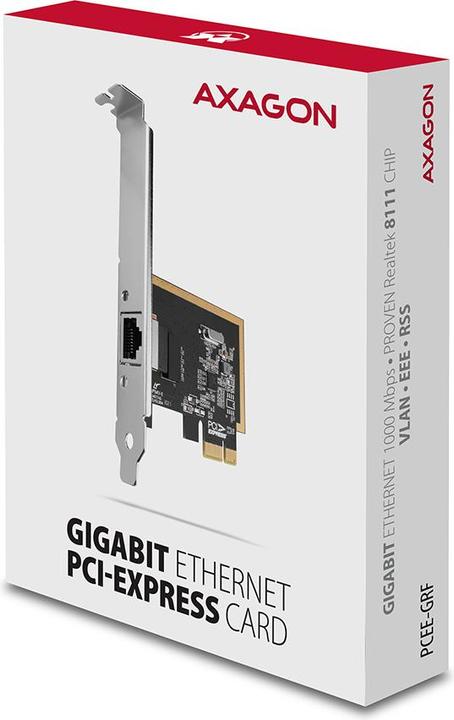 Produktbild Axagon PCEE-GRF PCI-Express Gigabit Ethernet Realtek 8111F + LP (Mini PCI Express)