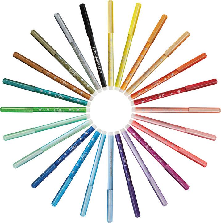 Actual product image EberhardFaber Fibre pen Glitter (Multicoloured, 24 x)