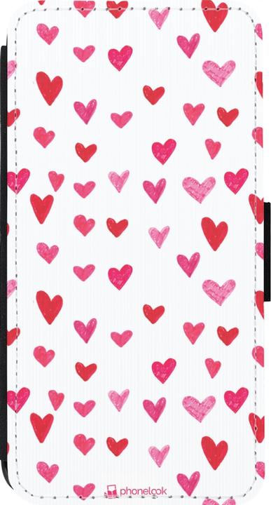 Produktbild PhoneLook Hülle Wallet schwarz Valentine 2022 Many pink hearts (Apple iPhone 14 Pro)