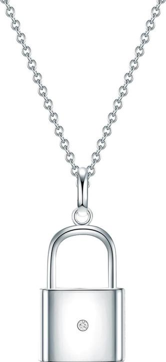 Lulu & Jane Schloss Sterling Silber Diamant silber 42,0 cm Basiskette + 5,0 cm Verlängerung - 33476 (Sterling Silber, 42 - 47 cm)