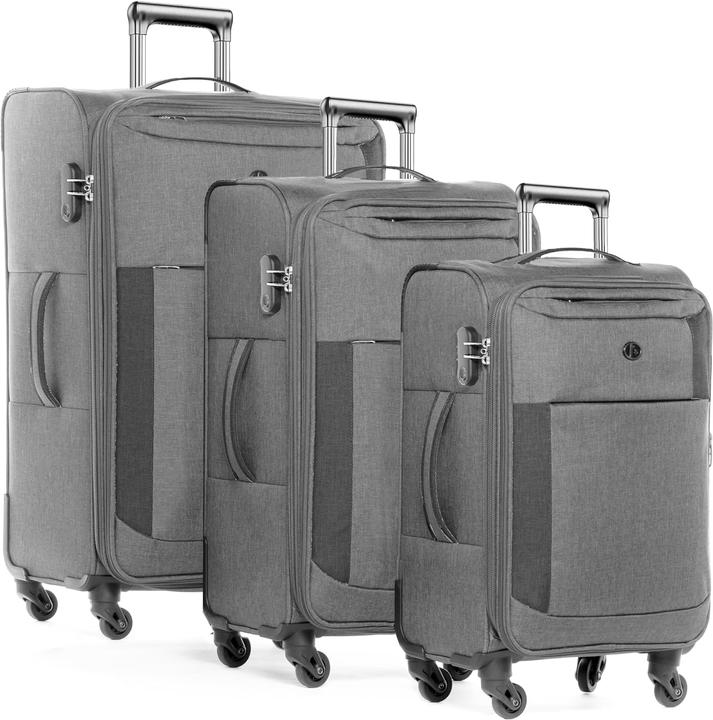 Produktbild Fergé Kofferset Weichschale 3 teilig Grau und Dunkelgrau (110 l, L (90 - 115l))
