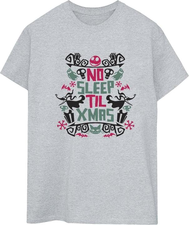 Actual product image Disney Womens/Ladies The Nightmare Before Christmas No Sleep Til Xmas Cotton Boyfriend T-Shirt (L)