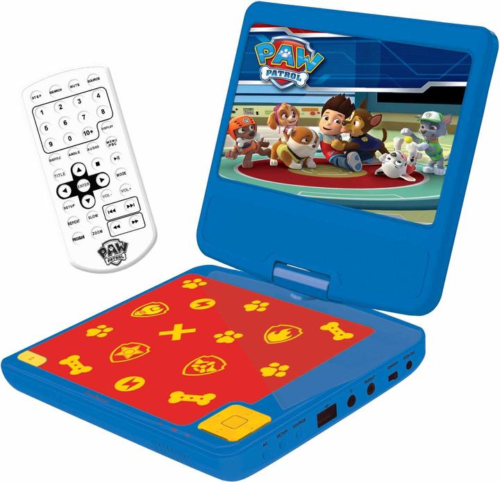 Actual product image Lexibook Portable DVD player in Paw Patrol design, with 7 inch display, USB connection and headphones (Portable DVD player)