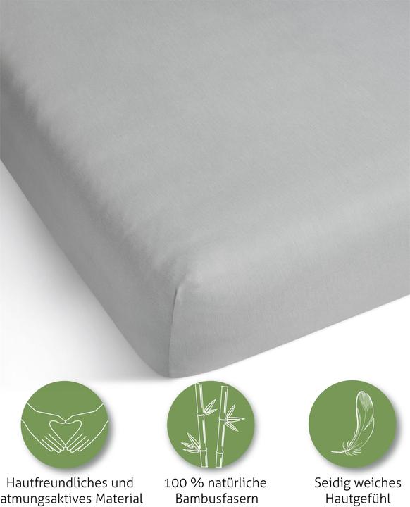 Produktbild Aspero Bambus Spannbettlaken Macau (90 x 200 x 30 cm)