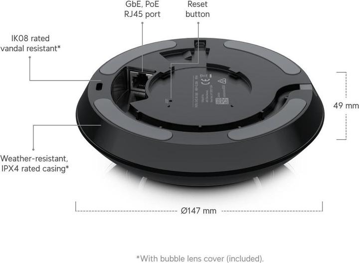 Actual product image Ubiquiti Net 5mp Dome Fisheye (1920 x 1920 pixels)