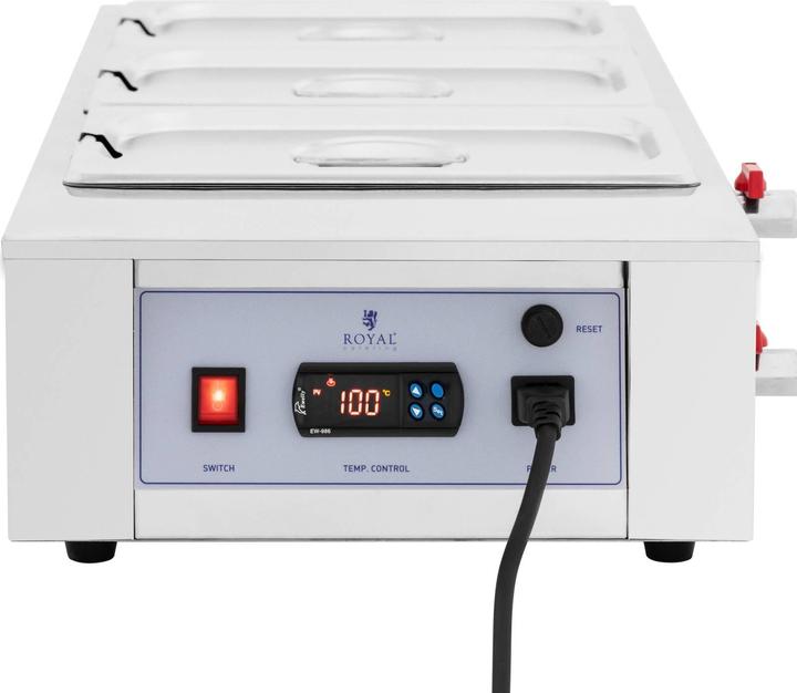 Produktbild Royal Catering Schokoladenschmelzgerät elektrischer Schokoladenschmelzer 3 x 3,2 l bis 100°C