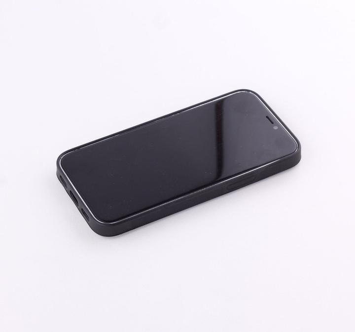 Actual product image PhoneLook Coque Silicone rigide noir Shimmering Orange (Apple iPhone 12 mini)