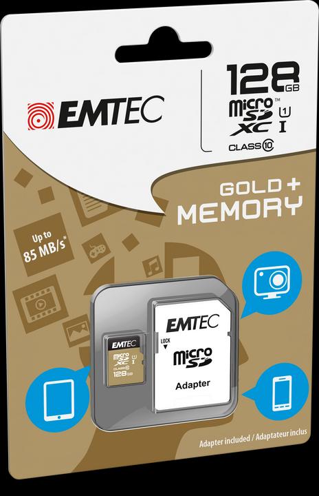 Image du produit Emtec Gold+ (128 Go, microSD, U1, UHS-I)