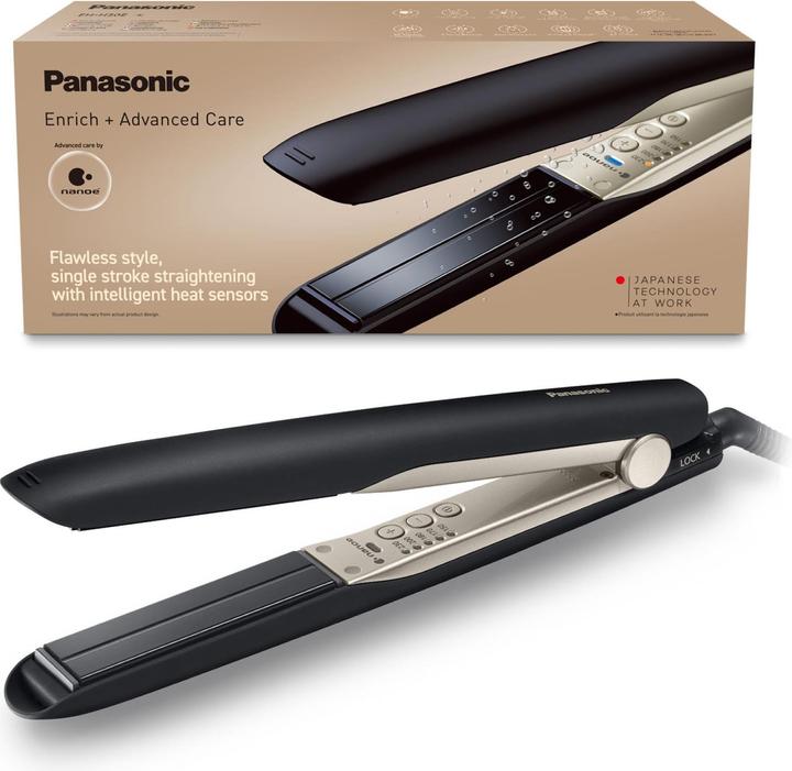 Panasonic Haarglätter EH-HS0E-K825 Nanoe Anzahl Temperaturstufen 5, Ionenfunktion, Temperatur (max) 230 °C, Sc (Glätteisen)