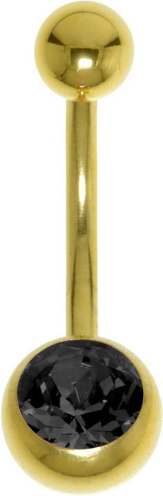 Bijouteria Bauchpiercing (Chirurgenstahl 316L, PVD Beschichtung (goldfarbig), Premium Kristall)