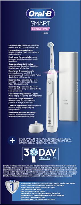 Image du produit Oral-B Brosse à dents électrique Smart Sensitive + étui de voyage (Brosse à dents oscillo-rotative)