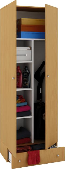 Actual product image VCM Wooden Broom Cleaning Cupboard Series Vandol with Hinged Doors (70 x 40 cm)