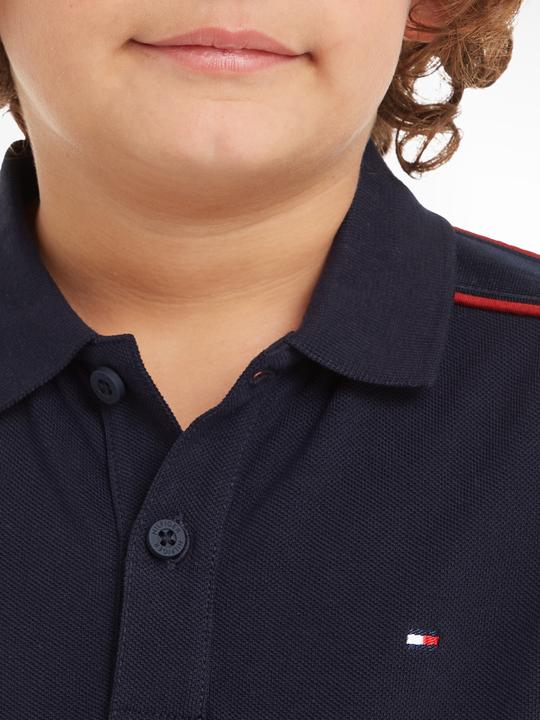 Actual product image Tommy Hilfiger Kids Monotype Tape Polo - Boys - Blauw - 14 jaar (14)