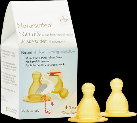Produktbild Natursutten Natural rubber pacifier for glass bottles, slow flow 0m + 2 pcs (2 x, bis 6 Monate)