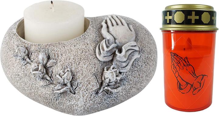 Image du produit Novaliv Décoration de tombe I Ange de tombe Décoration de tombe Coeur de tombe Ange pour cimetière Lanterne