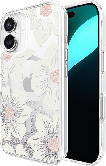 Image du produit Kate Spade Liquid Glitter MagSafe - Étui pour iPhone 16 (Hollyhock Floral) (Apple iPhone 16)