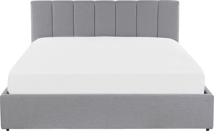 Actual product image Beliani Light grey upholstered bed with folding bed base 160 x 200 cm DREUX (160 x 200 cm)