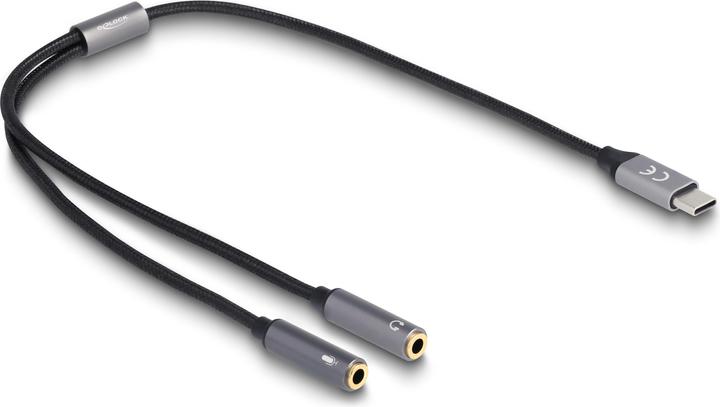 Produktbild Delock USB Typ C – 2x 3.5mm Buchse (Headset-Adapter)