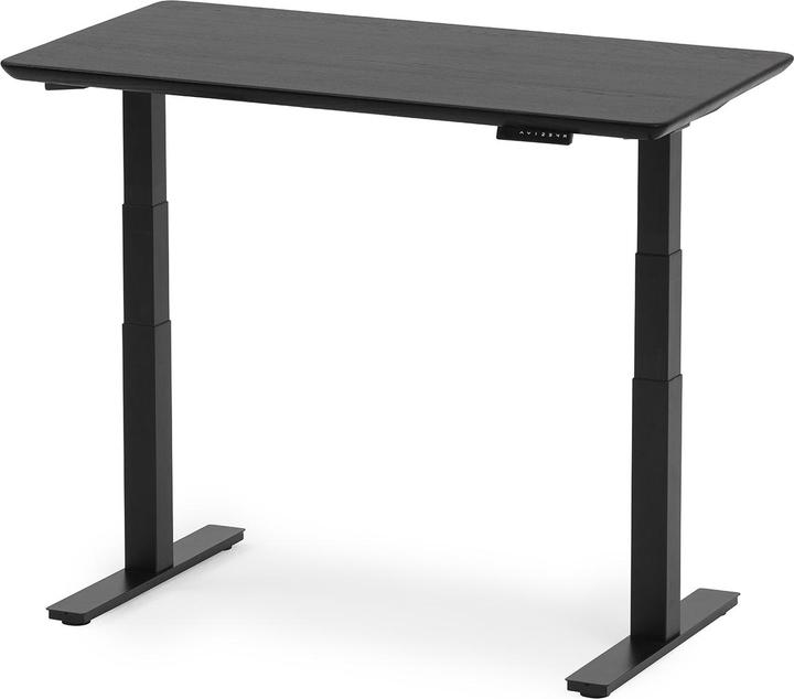 Actual product image Oakywood Standing Desk wooden table with height adjustment - Solid wood - Black / 120x60 / Black - (120 x 60 cm)