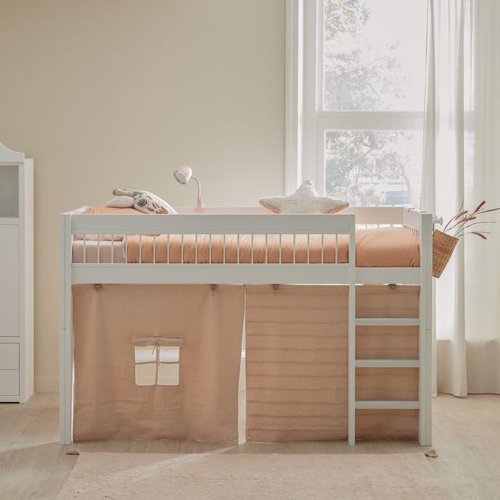 Lifetime Kidsrooms Lit mi-hauteur KOMBO avec petite armoire Breeze, Sommier à lattes de luxe