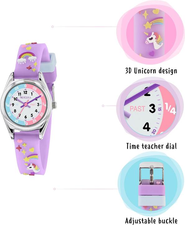 Immagine prodotto Tikkers Insegnante del tempo Arcobaleno (Orologio da polso analogico)