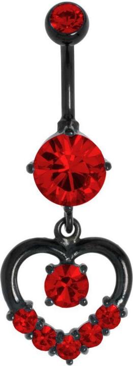 Produktbild Bijouteria Bauchpiercing (Chirurgenstahl 316L, Kristall, PVD Beschichtung (schwarz))