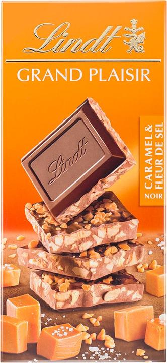 Image du produit Lindt Tablette de chocolat Grand Plaisir Noir Caramel & Fleur de Sel (150 g)