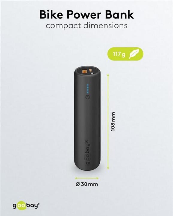 Actual product image Goobay Bike Powerbank (5000 mAh, 18.50 W, 18.50 Wh)