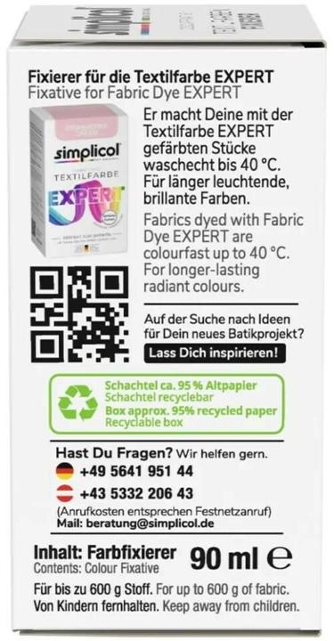 Nutritional values and ingredients Simplicol Farb-Fixierer expert (Liquid)