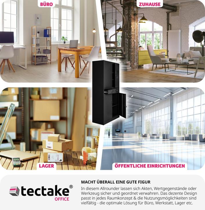 Actual product image tectake Filing cabinet (80 x 40 x 180 cm)