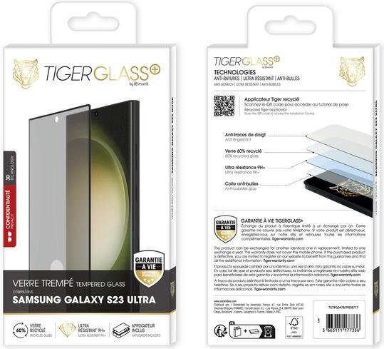 Image du produit Tiger Film de verre recyclé, Privacy (1 pièce(s), Samsung Galaxy S23 Ultra)