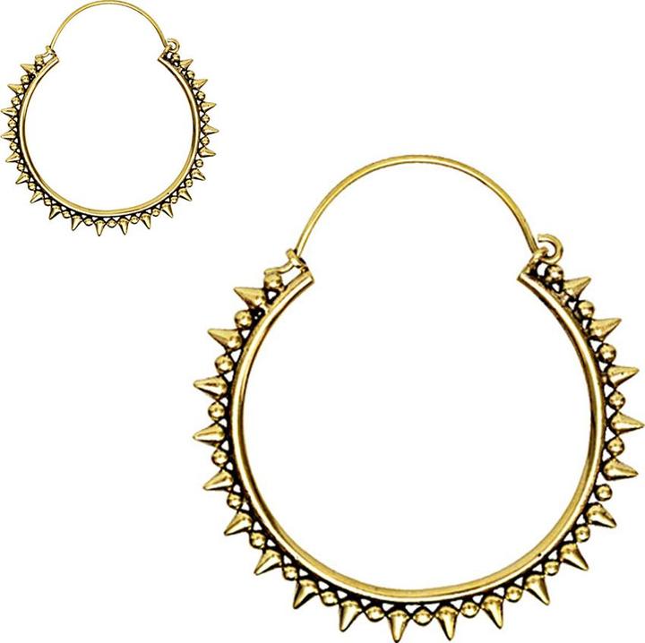 Produktbild Star Piercing Ohrring vergoldet Cones und Kugeln (Messing)