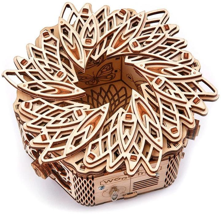 Actual product image Wood Trick Mystery Flower Jewellery Box
