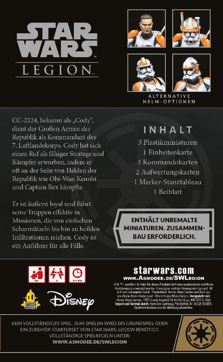 Actual product image FFG Star Wars: Legion - Clone Commander Cody, for 2 Players (EN Expansion) (German)