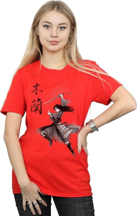 Actual product image Disney Womens/Ladies Mulan Movie Sword Jump Cotton Boyfriend T-Shirt (M)