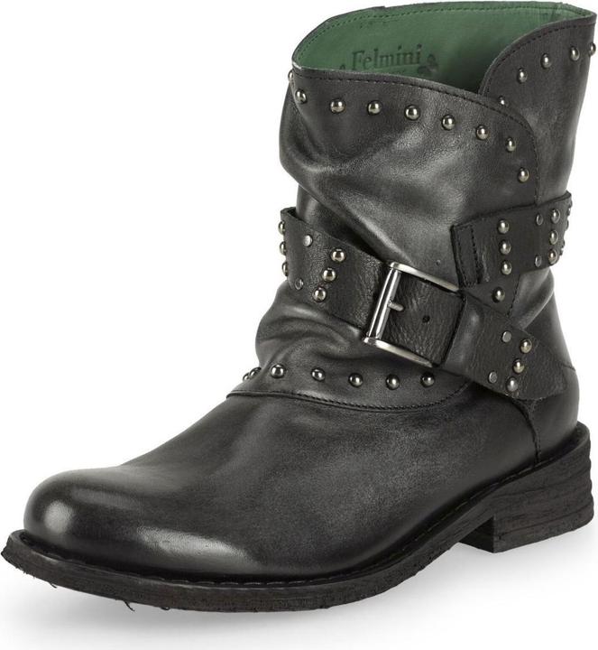 Produktbild Felmini GREDO D905 Bikerstiefel mit dekorativen Nieten entlang des Schafts und Schnallenriemen, mit einem Vi (41)