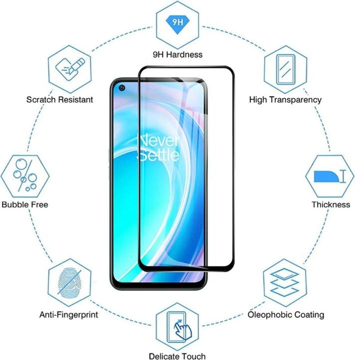 Actual product image Screenguard OnePlus North CE 2 Lite 5G Full Screen Protective Glass Film 2.5D 9H (1 Piece, OnePlus North CE 2 Lite 5G)