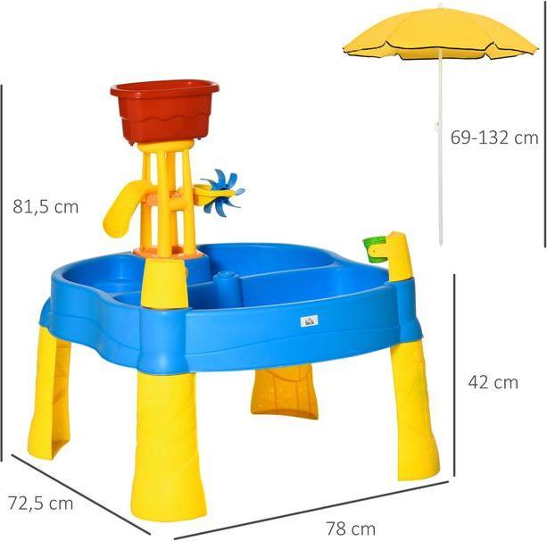 Actual product image Swisshandel24 Sand and water play table 2-in-1 table play set for outdoor sand and water activities 25 pieces