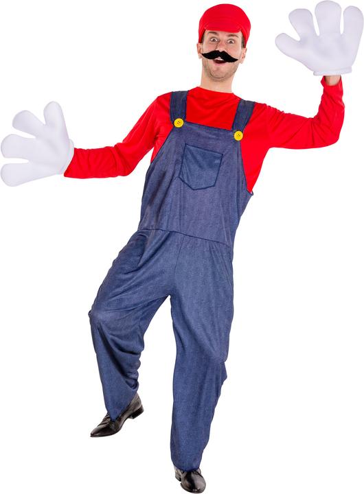 Actual product image tectake Men's Costume Super plumber Mario (M)
