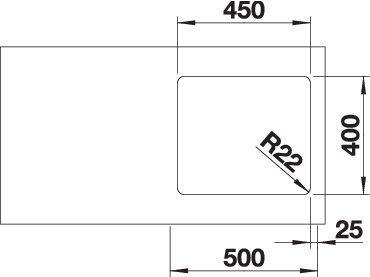 Immagine prodotto Blanco Andano 450-U (Lavello sottopiano, 45 cm, 49 cm)