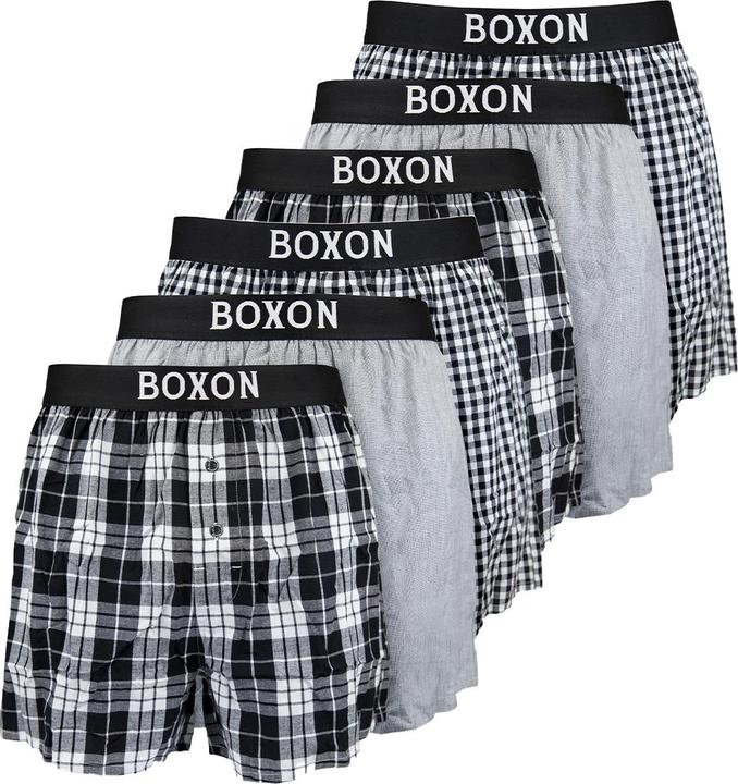 Boxon 6er Pack Web Boxershorts (L, 6er Pack)
