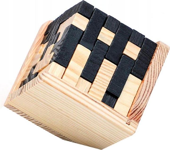 Actual product image JTI IQ wooden puzzle, 3D cube - black (1 pieces)