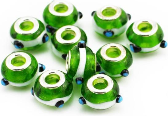 Image du produit Hermex Verre Bead Perle argenté 925 - Vert argenté (Verre, Alliage métallique)
