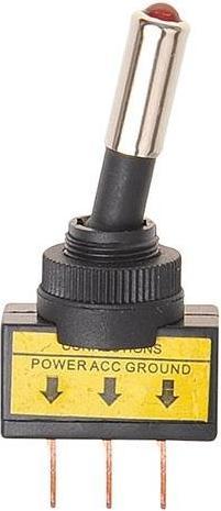 Actual product image ProPlus Toggle switch LED red 12V-max. 20A in blister pack