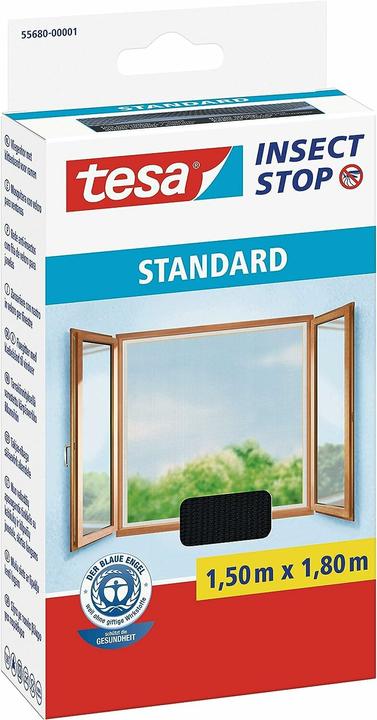 Image du produit tesa Moustiquaire STANDARD pour fenêtre, avec bande Velcro, sans perçage (150 x 180 cm)
