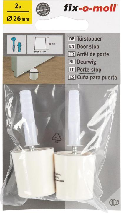 Immagine prodotto Fix-o-moll Türstopper mit Schraube und Dübel Ø 26 mm 2 x (2 Pezzo/i)